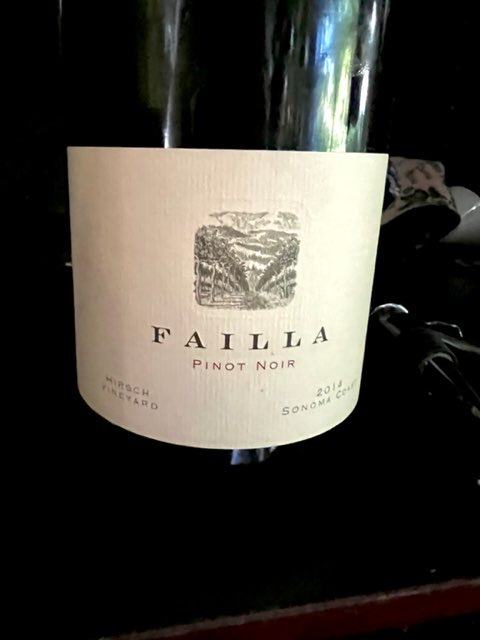 RwsWine3's tweet photo. #Failla @FAILLAwines 2014 Failla Hirsch Vineyard-a well integrated and elegant wine. Seemed “awkward” after opening so left for day 2 tasting and just a beautiful wine with notes of strawberry compote and a touch of plum. RWS Score 93 https://t.co/Lw6OyNQtTd