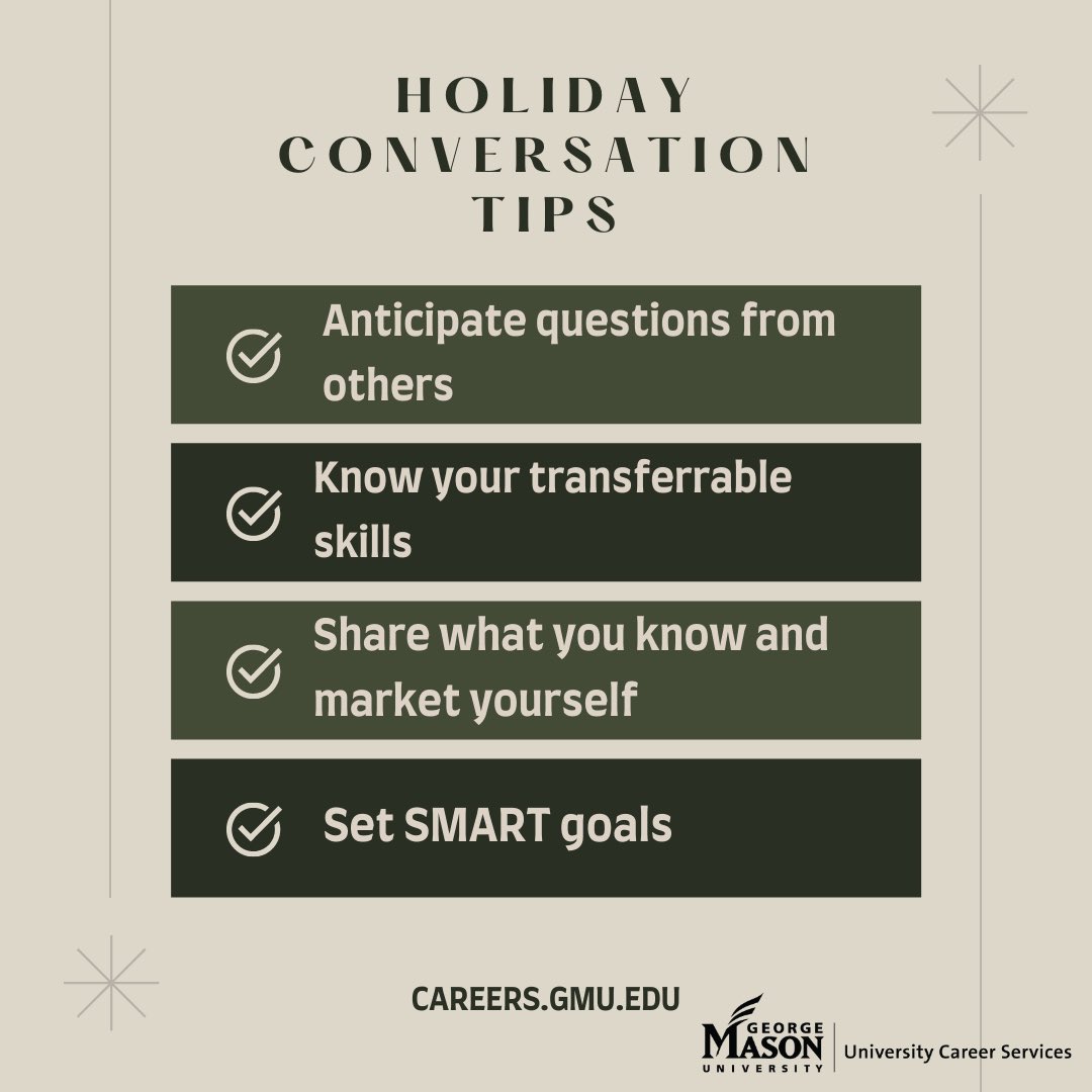 Executive Director <a href="/sncamp23/">Saskia Campbell</a> joins <a href="/drewensz/">Drew Ensz</a> on the @AriseGMU podcast to share some tips on how you can navigate these difficult conversations. Check it out! (link below ⬇️) #careerconversations #MasonCareer #GMU #newyearnewgoals 

arisegmu.org/media/5bq4ch2/…