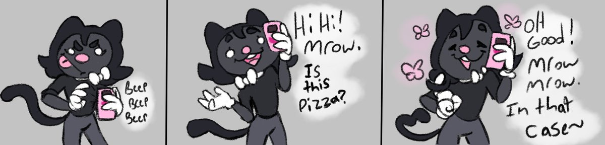 DoodleBunnyArt2's tweet photo. Pizza 🍕 cat girl 
{\_{\
-  w-) weoo #pizza #catgril https://t.co/juurZ5Cp2n