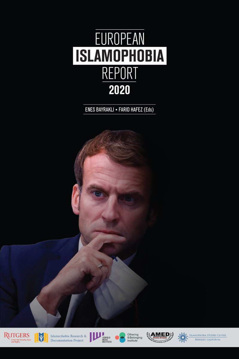 s_assbague's tweet photo. Emmanuel Macron en première page de ce 6ème rapport sur l’islamophobie en Europe.

Dans cette édition, 37 chercheurs documentent le déploiement &amp; le renforcement des discours/mesures islamophobes de 31 pays. La France est particulièrement « à l’honneur ».

https://t.co/j7m5WemEko https://t.co/XEybcqMajW