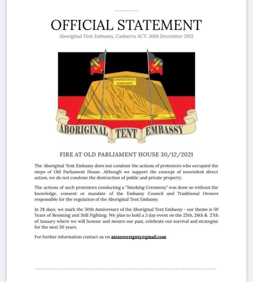 #oldparliamenthouse #official #statement #Aboriginal #Tent #Embassy