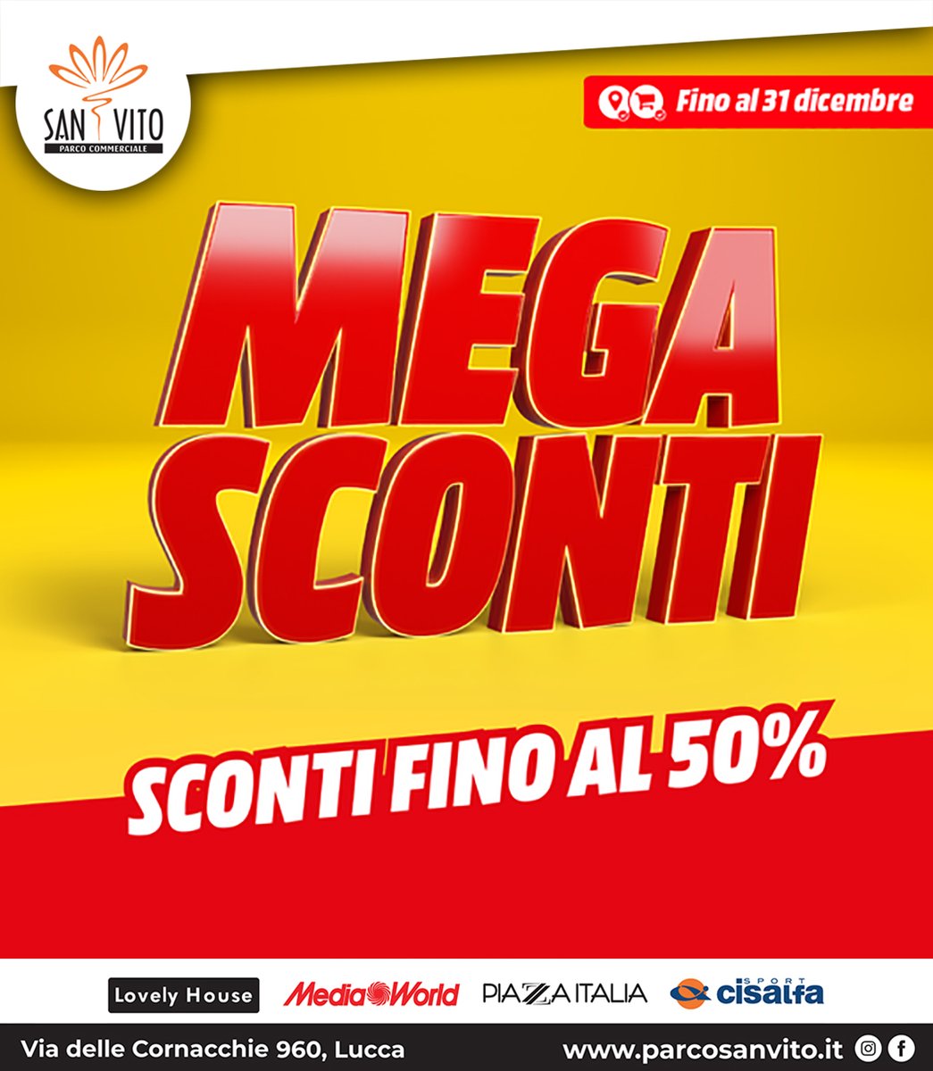 Nel nostro Store #MediaWorld, fino a domani, trovi tanti irresistibili #sconti. Anzi, #megasconti! ​⁣😎
​
#MediaWorldXmas #lucca #igerslucca #mediaworlditalia #30dicembre #fattoappostaperme #mediaworld