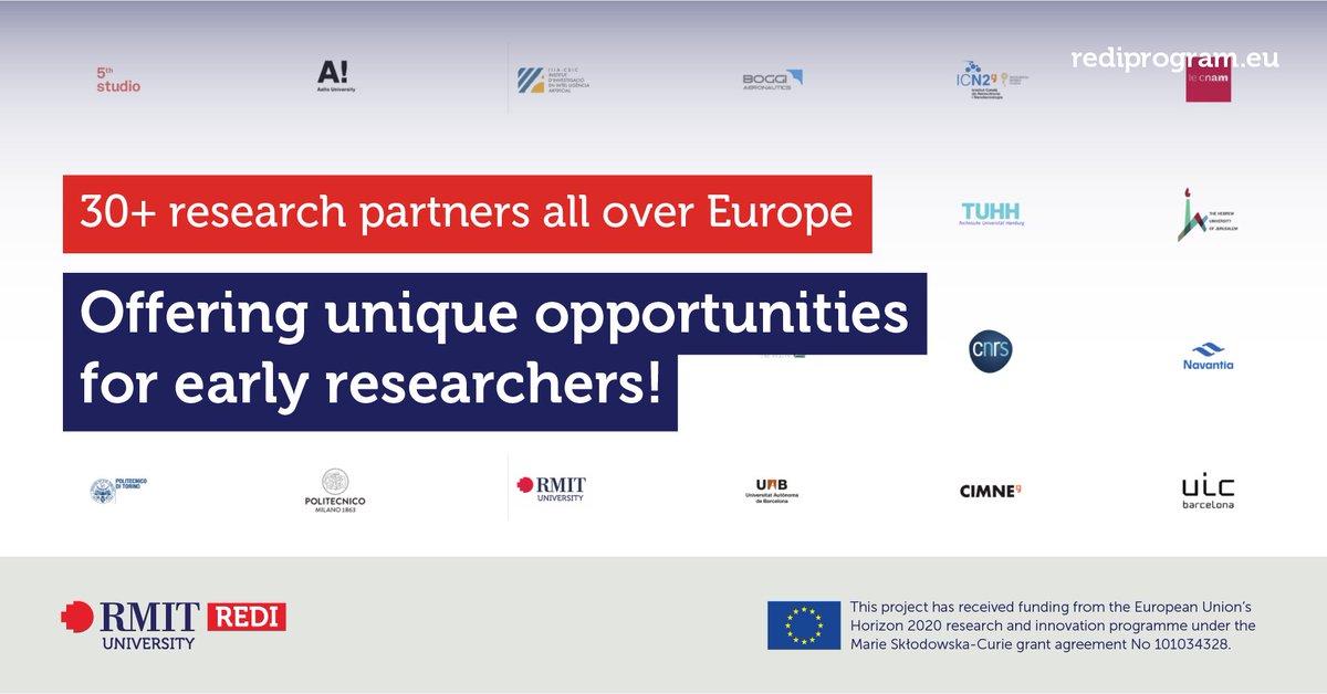 rediprogram's tweet image. More than 30 academic and research institutions waiting to host you within the #REDIprogram 🏫 Excellent training, supervision and working conditions — that’s what we offer. Meet the research partners here 👉 ow.ly/3OSG50HhK9Z