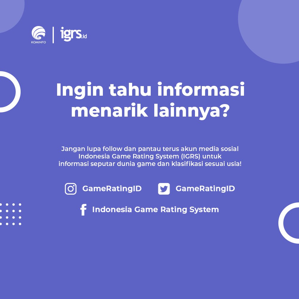 Developer game asal Indonesia buktikan prestasinya!

Tak kalah dengan luar negeri, developer game asal Indonesia berhasil mendapatkan penghargaan di SEA Game Awards 2021. Simak lengkapnya pada postingan berikut!

#IGRS #IndonesiaGameRatingSystem #InfoGameSERU #TauRatingSeruGaming