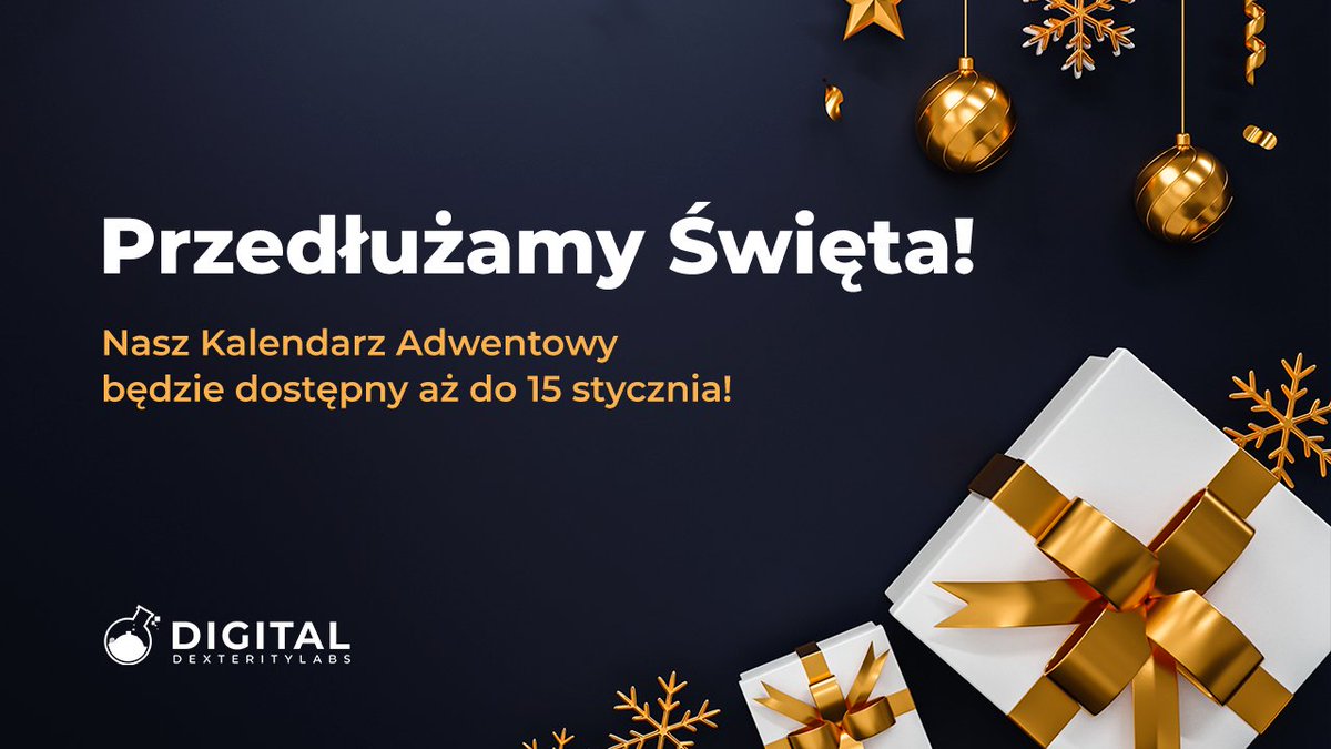 DexterityLabs's tweet photo. Wiemy, wiemy, końcówka roku nie jest lekka. Z tym Sylwestrem też nie wiadomo czy szykować kreację czy raczej kapcie. Tak sobie pomyśleliśmy, że wydłużymy Święta 🎄🎄🎄
Wszystkie okienka z prezentami są dla Was otwarte aż do połowy stycznia❗️❗️❗️
🌐 https://t.co/e9BaaPVFtz https://t.co/1bEOQRTsZP