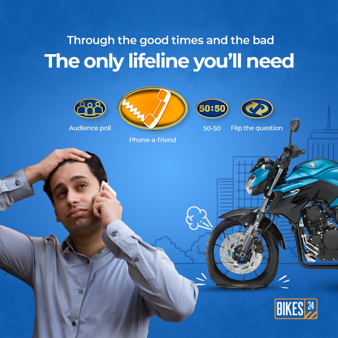Bikes24India's tweet photo. In india we don’t ask for help, we say “bhai sunn” https://t.co/4eiDWEVQMu