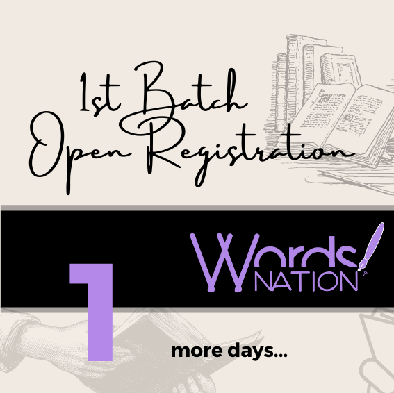 wordsnation's tweet photo. Hello, authors. 1st batch WordsNation registration will be closed tomorrow. Submit your draft now.  

#WordsNation #Call_for_Authors #Novel  #Story https://t.co/HhpH6XywZq