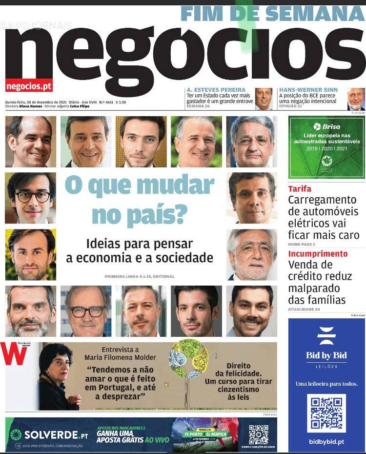 ⁦<a href="/JNegocios/">Jornal de Negócios</a>⁩ encontrou 14 *homens* com ideias para mudar a economia e a sociedade. As mulheres estavam todas na cozinha a tratar das rabanadas e a rechear o peru. Bravo ⁦<a href="/JNegocios/">Jornal de Negócios</a>. Assim se entra em 2022 com os dois pés na idade média. ⁦<a href="/ManelWatchPT/">Manel Watch PT</a>⁩