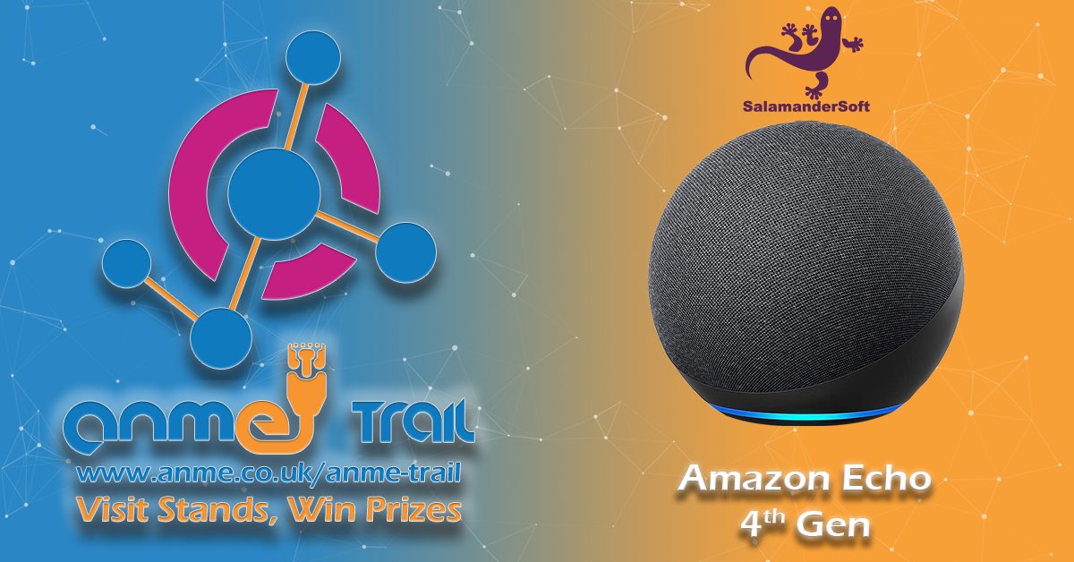 Thanks to <a href="/SalamanderSoft/">SalamanderSoft</a> for joining the #ANMETrail at <a href="/Bett_show/">Bett Global</a> and donating an <a href="/AmazonUK/">Amazon.co.uk</a> Echo 4th Gen! anme.co.uk/anme-trail 
#ANME #TheANME #EdTech #EdChat #Competition #Networking