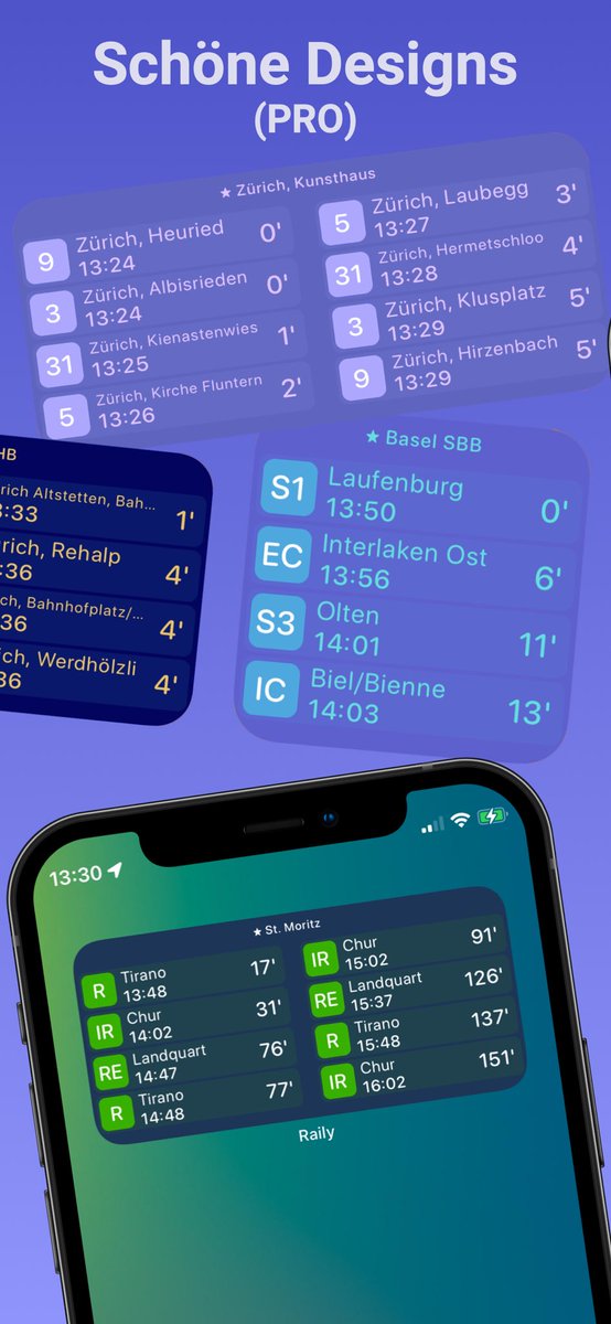 SimonAppStudios's tweet photo. Neu im Apple App Store: Raily - Ein Home-Screen Widget für deine liebsten Schweizer ÖV-Verbindungen https://t.co/Cyi4C79vpf
#SBB #ZVV #VBZ https://t.co/rxyC8IgYQP
