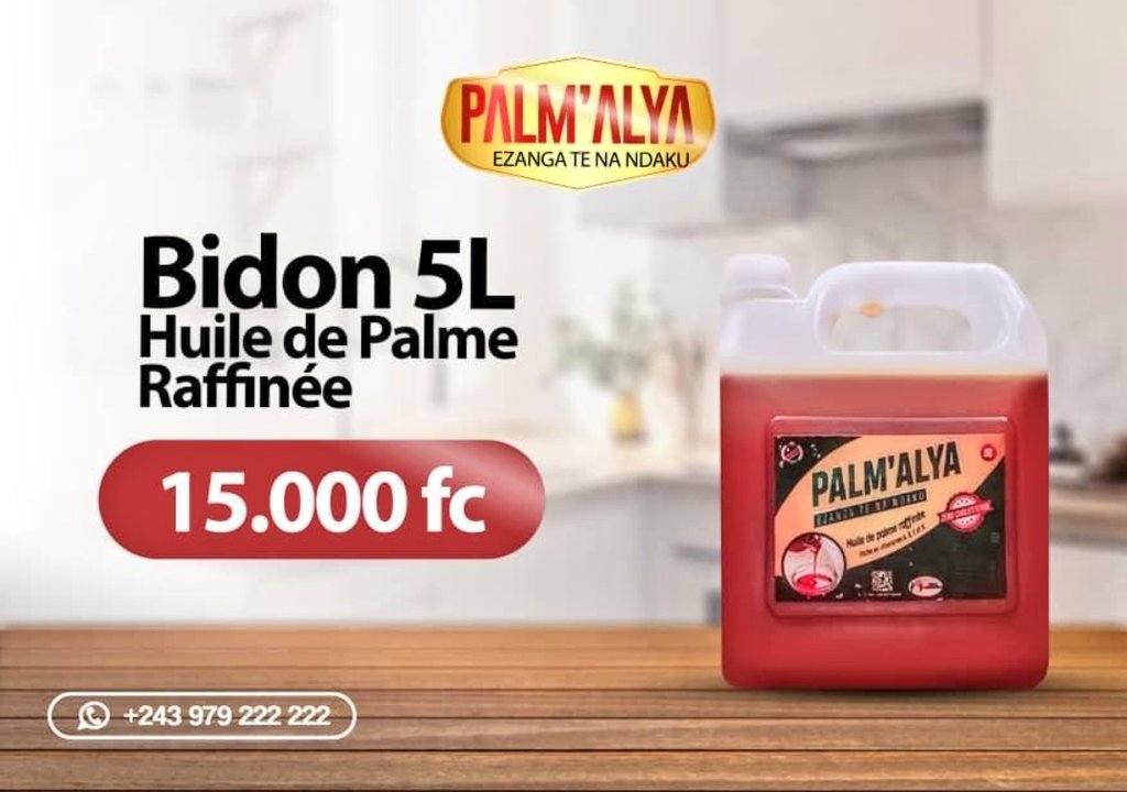 SORAZIZ's tweet photo. Aucune maison à Kin sans Palm'Alya!!!
Bolambaka tous les jours, commandez votre huile en DM et on livre à votre porte. Paiement via mobile-money ou sur place au moment de la livraison. Encourageons l'entrepreneuriat local svp!!! (C'est notre @Sharufa_ qui les vend).
#Tofulana https://t.co/VqpgVgvmdp
