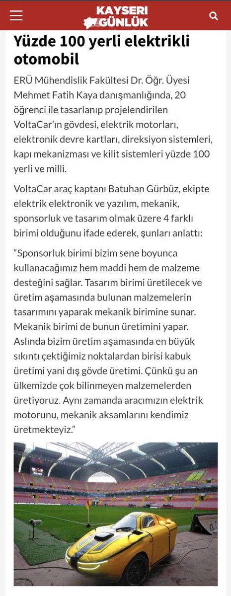 voltacar38's tweet photo. Kayseri Günlük’e destek olup bize yer verdikleri için teşekkür ediyoruz. https://t.co/Qex5R4yKKo
