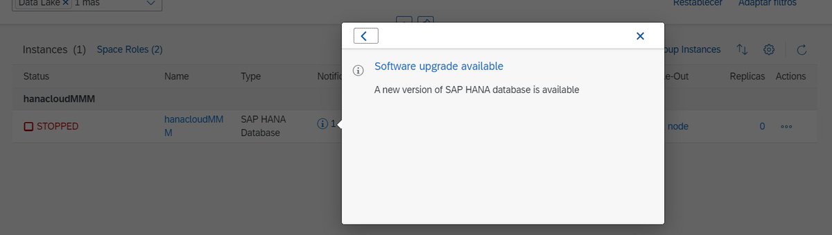 Marc_Mauri's tweet photo. @sapcp To Whom It May Concern: This morning, the instance was "Stopped" and a software update availability alert was displayed. After the upgrade, it started successfully. https://t.co/hzPoFdjLX7
