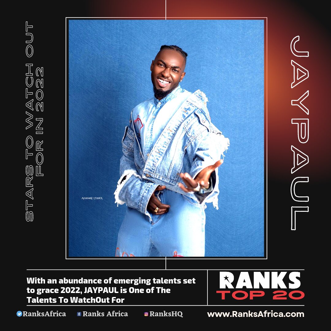 RanksAfrica's tweet photo. Jay Jay himself.. one man with embodiment of talent and entertainment creativity. With his new single doing justice out there, @Jaypaulmrflamez is an adoring super star you should bet your money in in 2022..  Watch his space closely, he’d make magic 

#RanksSpecial
#RanksMagazine https://t.co/omkc6GcxKM