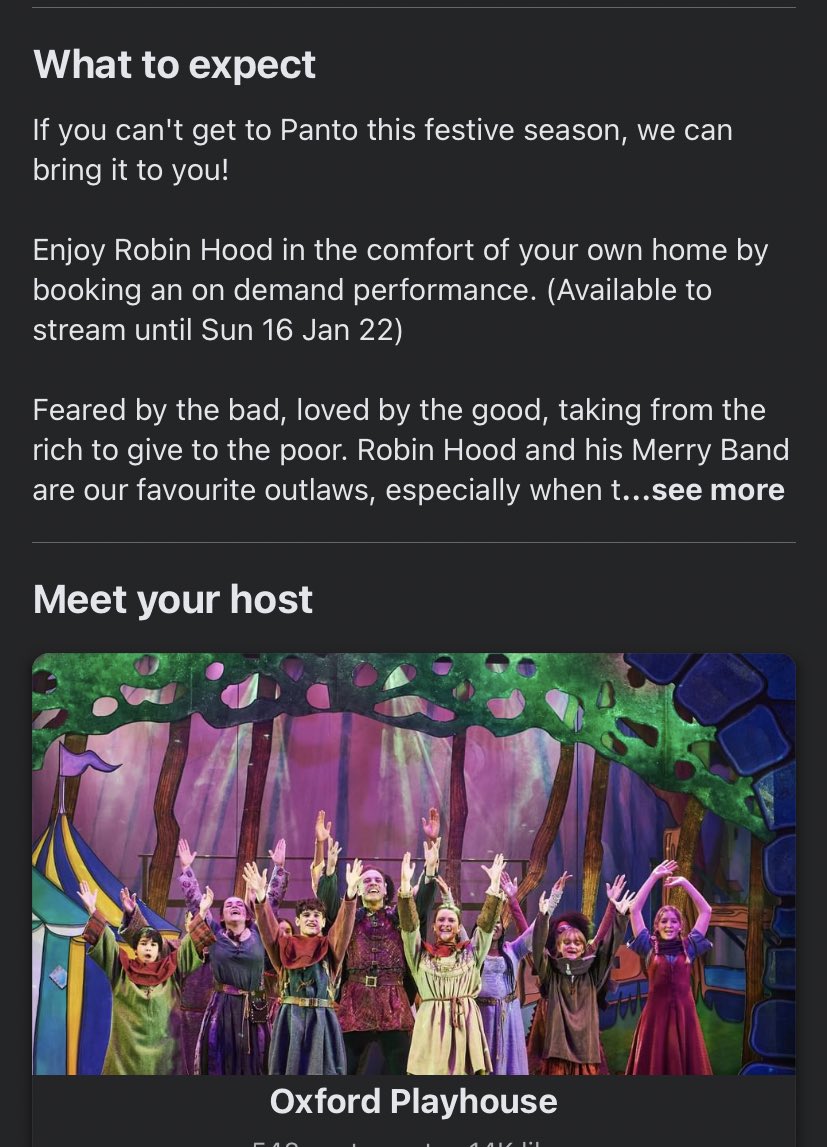 JonesTorchwood's tweet image. Wanting to see Robin Hood in person but can’t go ? You can now join in on the fun and watch it online as they’re bringing the show right to you ! 

➡️ fb.me/e/2XToUCneF

Featuring @Pancheers as Sheriff Of Nottingham 

Check out @OxfordPlayhouse fb page for more info !