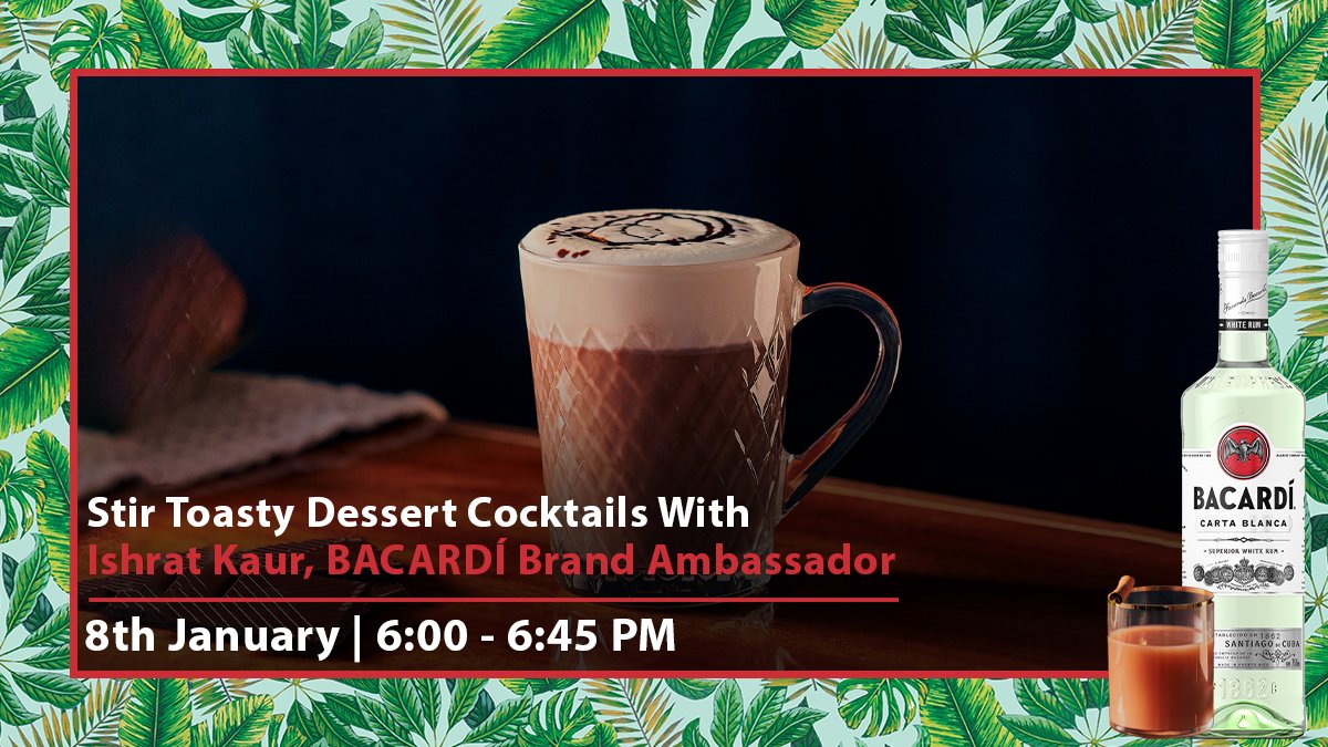 FromLBB's tweet photo. Sweet &amp; toasty is the vibe this #winter. Especially with BACARDÍ #cocktails and @cocktailsinpjs where you can learn how to mix up toasty dessert cocktails right at home. Click on the link to register now - https://t.co/Bzk6n70lhJ https://t.co/AkH5MbNQBW