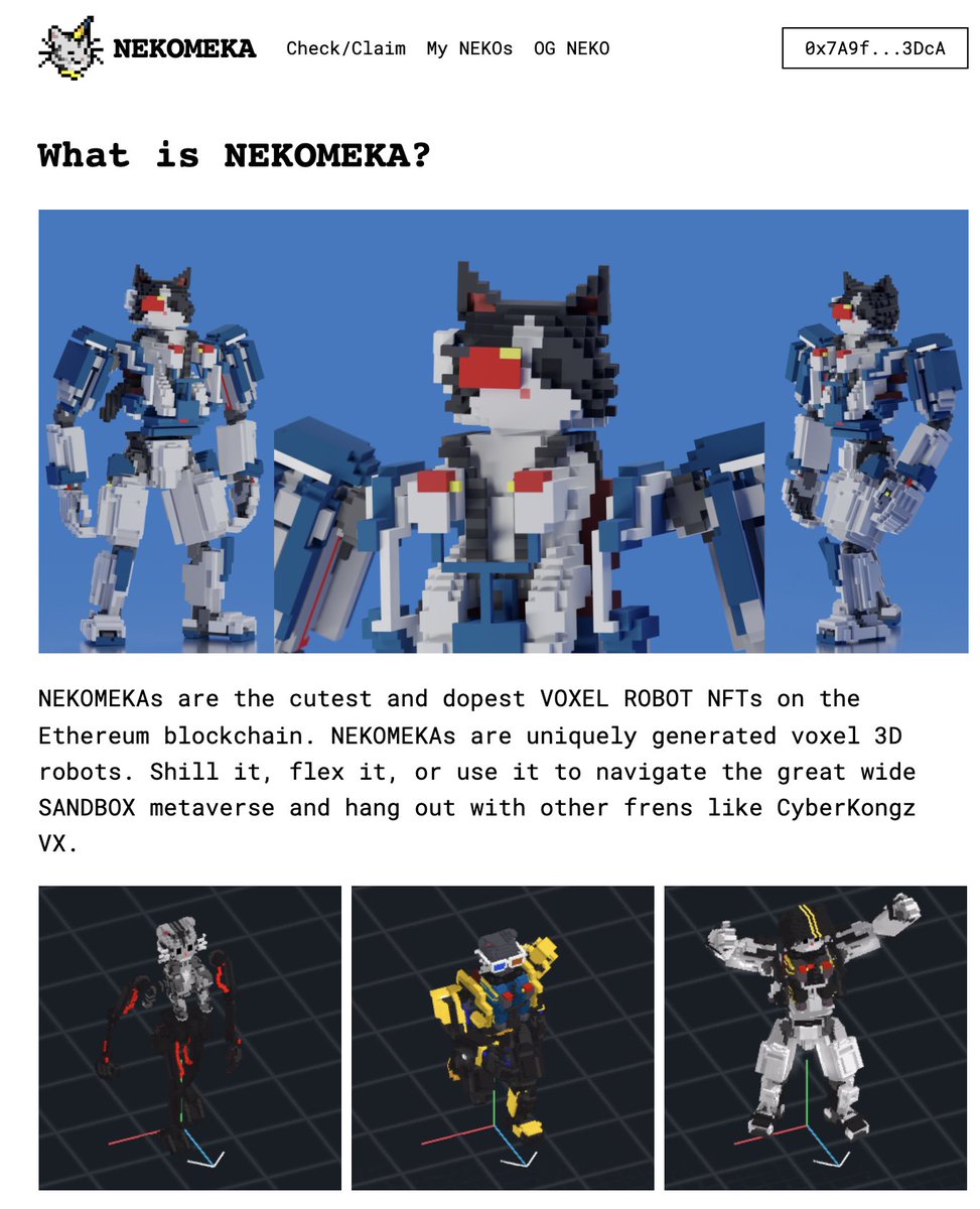 TheSandboxGame's tweet photo. Did you get your Neko Meka NFT already? @NekoNFT 
https://t.co/SFZyEQYvUI

Made and animated using @VoxEdit and ready for @TheSandboxGame Game Maker https://t.co/X9SK0LxSLi