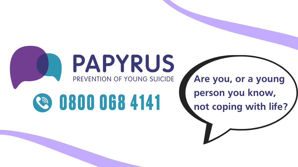EPUTNHS's tweet photo. #Suicide is scary & you may not know who to talk to if you have been having suicidal thoughts.
@PAPYRUS_tweets support people under the age of 35 who are afraid to speak about how they are feeling.
#HOPELINEUK are ready to listen-0800 068 4141 https://t.co/KTHMuejICq