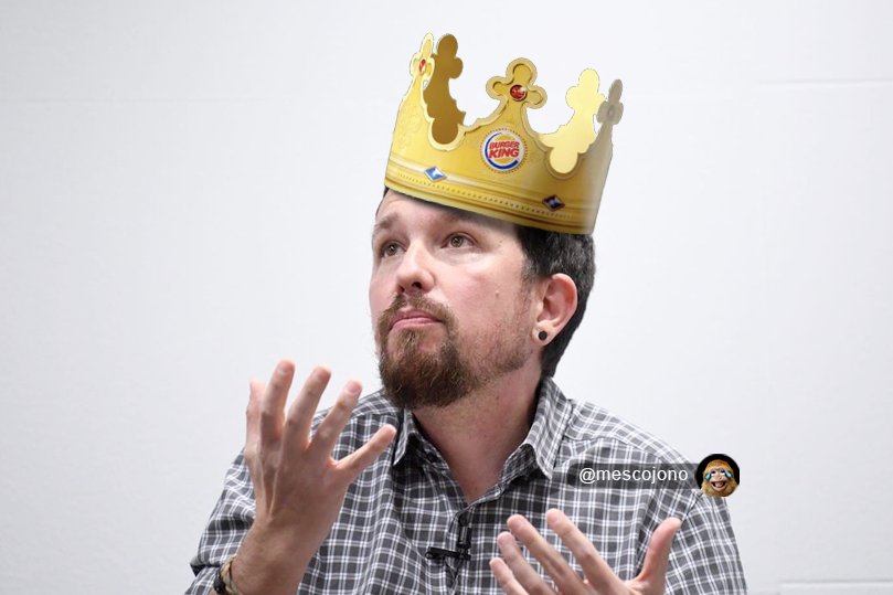 mescojono 🇪🇸 on Twitter: &amp;quot;Pablo Iglesias se hace monárquico tras acudir a  una gran cadena de comida rápida. Afirma estar perfectamente preparado para  recibir la Orden de Carlos III. https://t.co/jNpczJRsCR&amp;quot; / Twitter