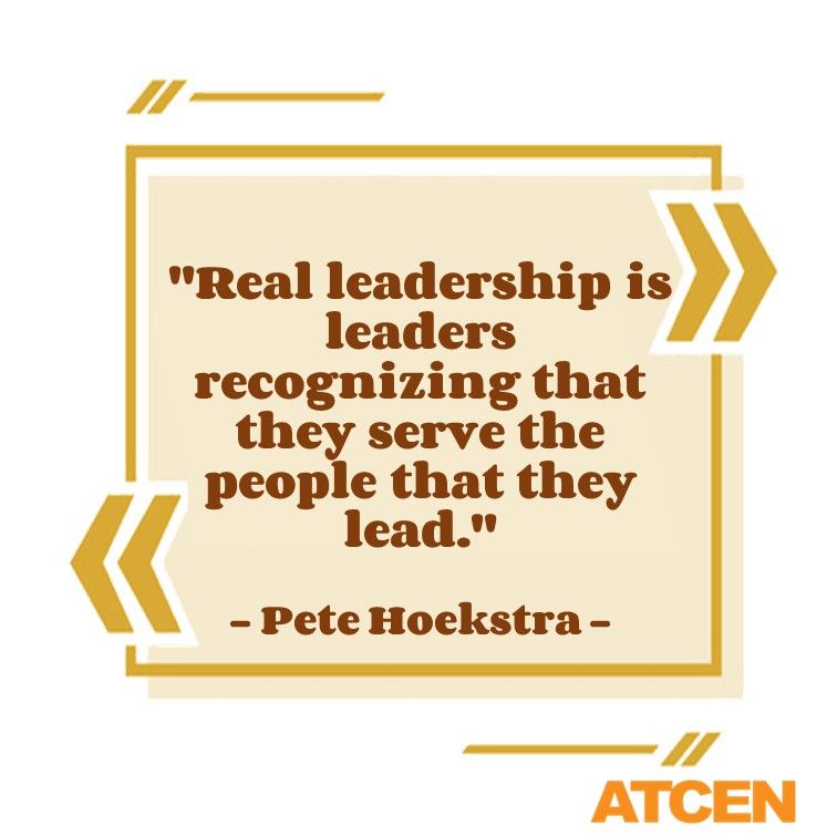 ATCEN's tweet photo. "Real leadership is leaders recognizing that they serve the people that they lead." - Pete Hoekstra -

#ATCEN #Quote https://t.co/Y59mRxwWco