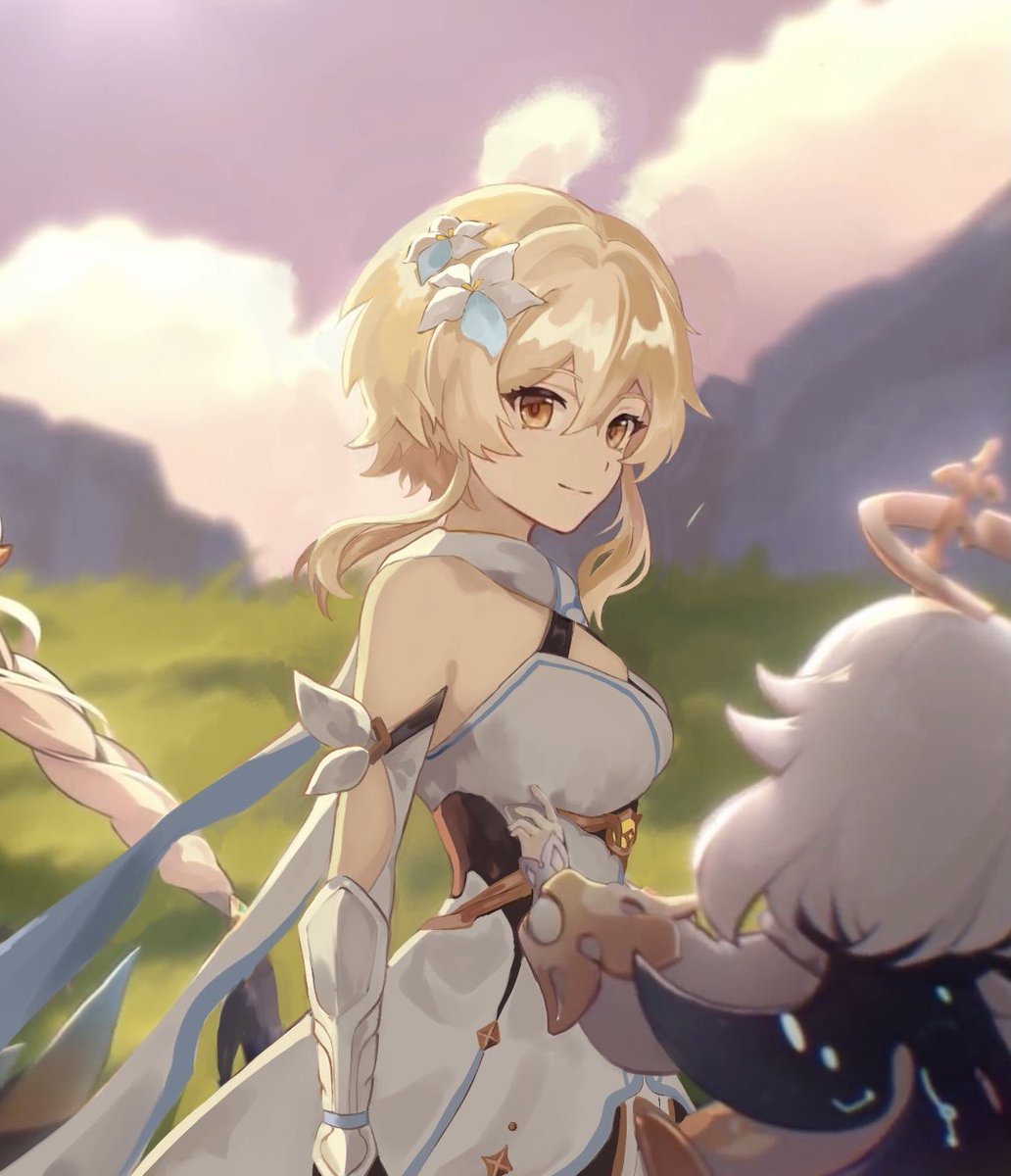 Tempurian's tweet photo. ***edit art not official**  
from Shenhe teaser https://t.co/wWS9enBB1r 
#shenhe &amp; #lumine version https://t.co/7Rc0WrmIzS