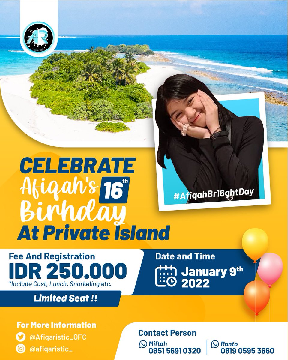 Test², Halo semua semoga kalian dalam keadaan yang baik ya. Sebelum berganti Tahun kita mau kasih INFO nih untuk kalian semua🤗

Pada Tanggal 6 Januari 2022 <a href="/Afiiqaaahh/">Amanina Afiqah</a> ber Ulang Tahun yang ke 16🥳, maka dari itu kita akan mengadakan acara untuk merayakanya