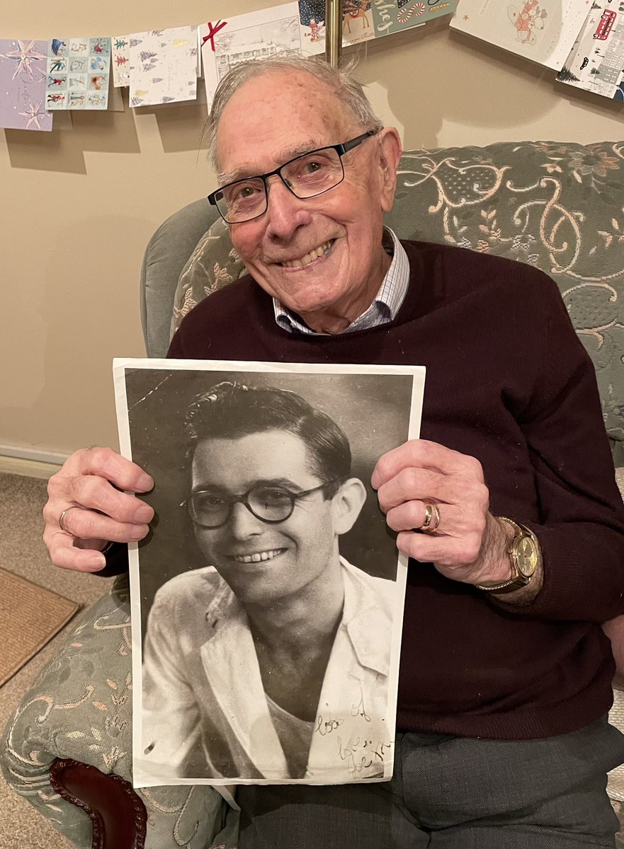 Carolyn_on_X's tweet photo. My Dad, Joe Bullock, is 97 today. The photo he’s holding is him at 21, when he was serving in the Navy in WWII.
It’s a tough day for him as he lost his wife Jean earlier this year, a few days before their 70th anniversary, but he’s putting on a brave face. Happy Birthday Dad x https://t.co/kk9CEsB74c