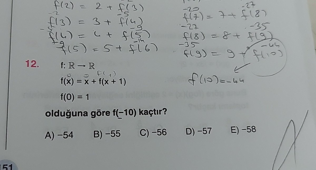 10 dakika ugrastigim sorunun cevap siklari