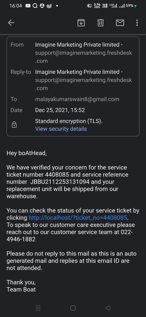 malaya_spider's tweet photo. After getting one of the most dissatisfactory product from boat i.e boat 385v2 neck band and after claiming warenty two times got reply from them to track my product with the help of local host. #legend @RockWithboAt 🤣🤣😡😡😡😡 https://t.co/J8LFetqhnA