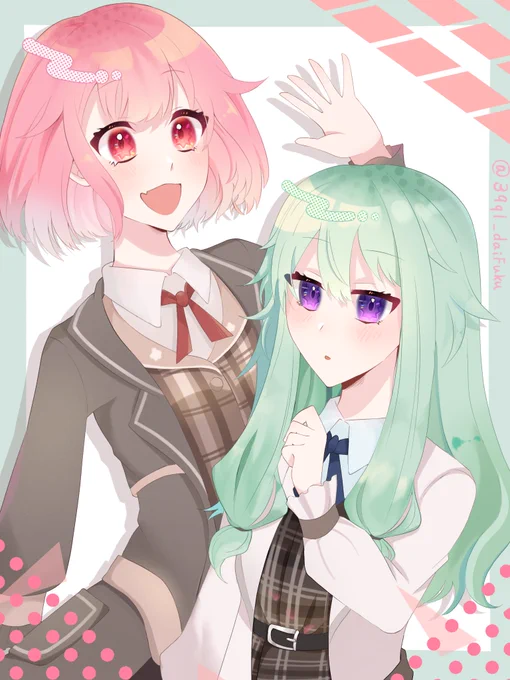 チェックのえむちゃと寧々ちゃ!!#prsk_fa 