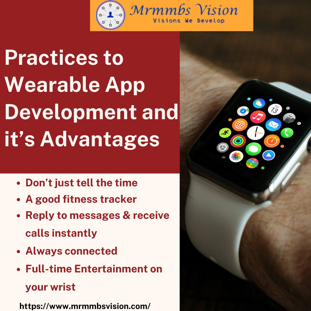 MrmmbsV's tweet photo. What are the #Advantages of #WearableApp Development?
1. A travel buddy on your wrist
2. A good fitness tracker
3. Always connect
4. Reply to messages & receive calls instantly
Read Here: https://t.co/5s3TX8wmNN
#appdevelopment #Wearables #applications #wearableapps #appdesign https://t.co/3ybDSRirdt