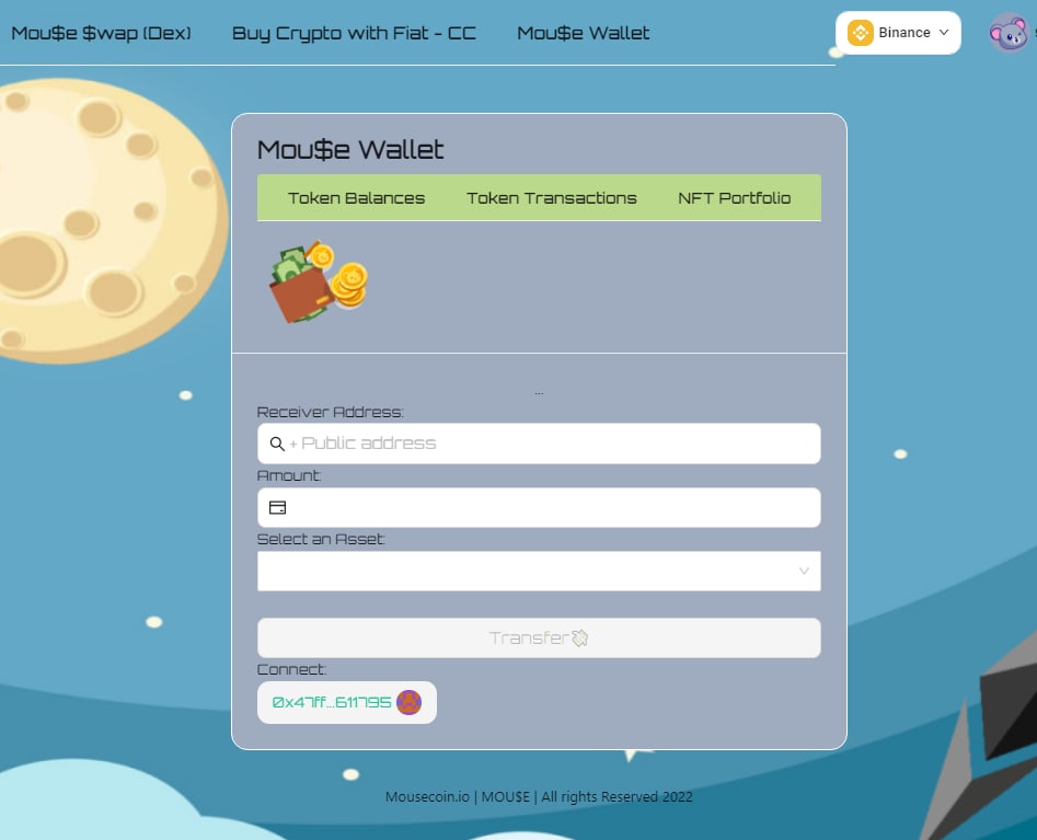 mousecoin_io's tweet photo. A sneak peek of the Mouse wallet

-You can see your NFT portfolio
- Good overview of all your coins and transactions. 
- There is even an option to buy coins with fiat (cryptocurrency)! 

The launch is very close. 

Mouse Coin is coming🐭🧀

#mousecoin #mousecoinarmy #mousewallet https://t.co/cAEsv6OO8w