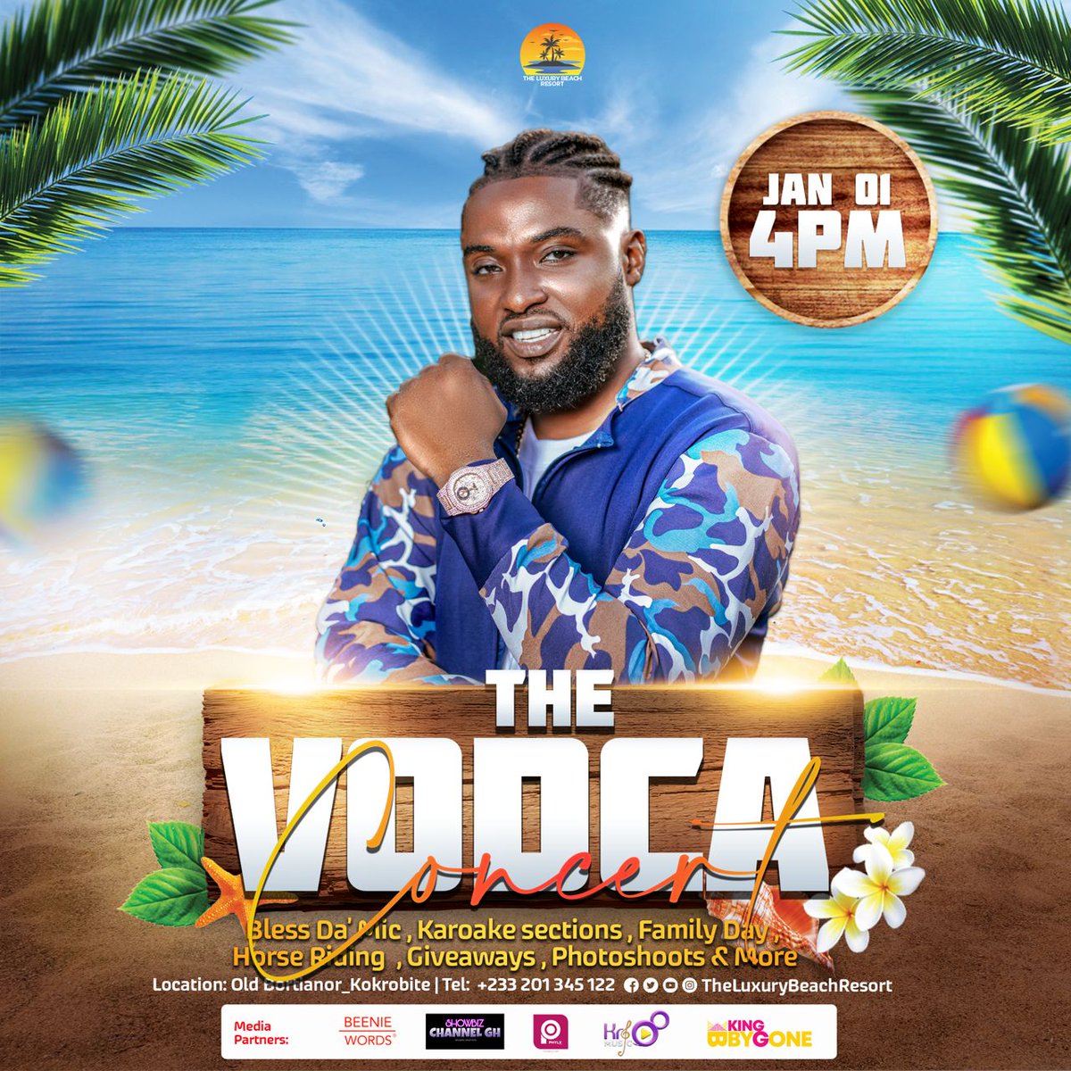 Join us on the 1st of January 2022 at the plush The Luxury Beach Resort - (Old Bortiano- Kokrobite) for the biggest rave  THE VODCA CONCERT !!!!!!!!!!! On bill are <a href="/berryvodca/">BerryVodca</a> <a href="/articlewani/">Article Wan</a> <a href="/shugalord/">shugalord❣️💦👅🫦👄🍑</a> @julian_ankrah (DJ Julz USA) ,  FIGi and more  4pm Sharp !!!!!!