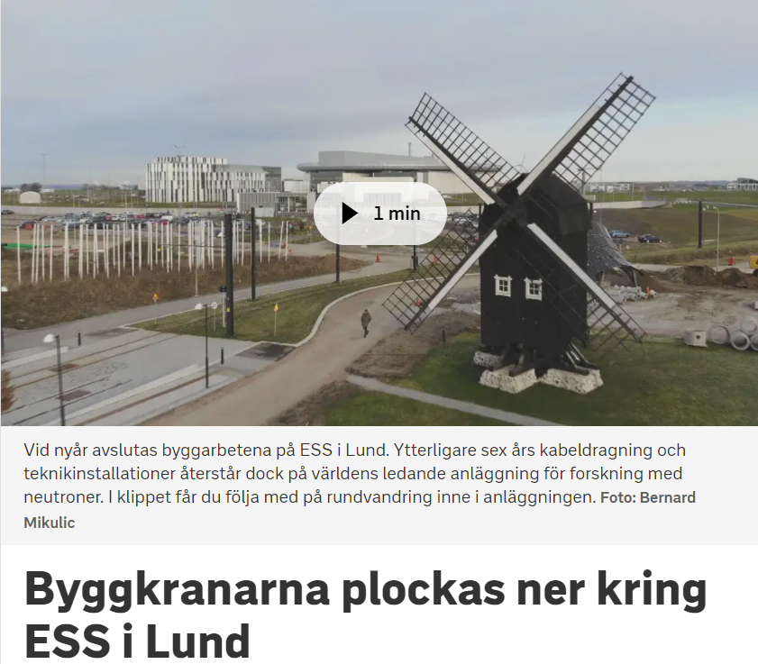 Intressant om ESS i SVT. Alla byggnader färdigställda, utveckling och installation av komponenter och instrument fortsätter.   fal.cn/3kZOf