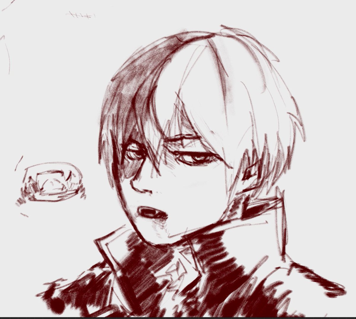 noppedoublep's tweet photo. sudden urge to draw vampire todoroki shouto https://t.co/GmkOvjcWek