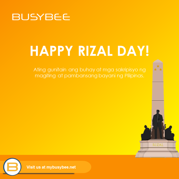 mybusybeeph's tweet photo. Today, we commemorate the life and works of our national hero. May these principles be a guide in our own feats and struggles. Today, we are given a time to rest and prepare to face another day and another year. Happy Rizal Day!
#RizalDay #Holiday #WalangPasok https://t.co/TZ1Vf7NcTn
