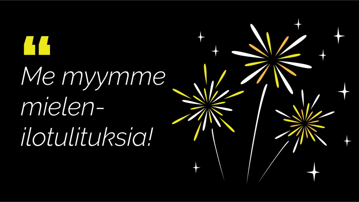 FactorNovaOy's tweet photo. Toisten huomioiminen on meille oleellista. Sen vuoksi mielenilotulitukset ovat aina tapahtumiemme keskiössä. Niillä luodaan aidosti sykähdyttävät elämykset ja riemukkaat kokemukset – ikimuistoisesti! 🤗

Rauhaisaa ja nautinnollista vuoden vaihtumista! 💛🖤

#uusivuosi #factornova https://t.co/D2MlUtH2Pb