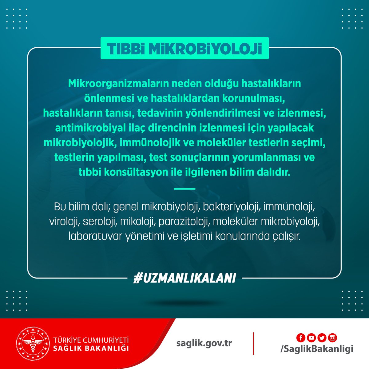 saglikbakanligi's tweet photo. Tıbbi Mikrobiyoloji 
#UzmanlıkAlanı 👇 https://t.co/keuwnY8Ge2