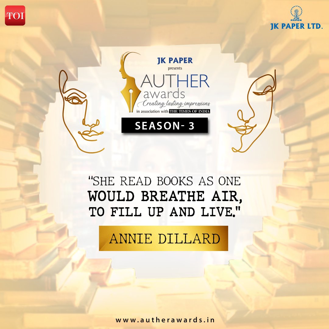 AutherAwards's tweet photo. “She read books as one would breathe air, to fill up and live.”- Annie Dillard
#autherawards #authorquotes #anniedillard #quoteoftheday #quote #authorsquote #womenauthor #womenwriters #bookauthors https://t.co/evOFVqAw24