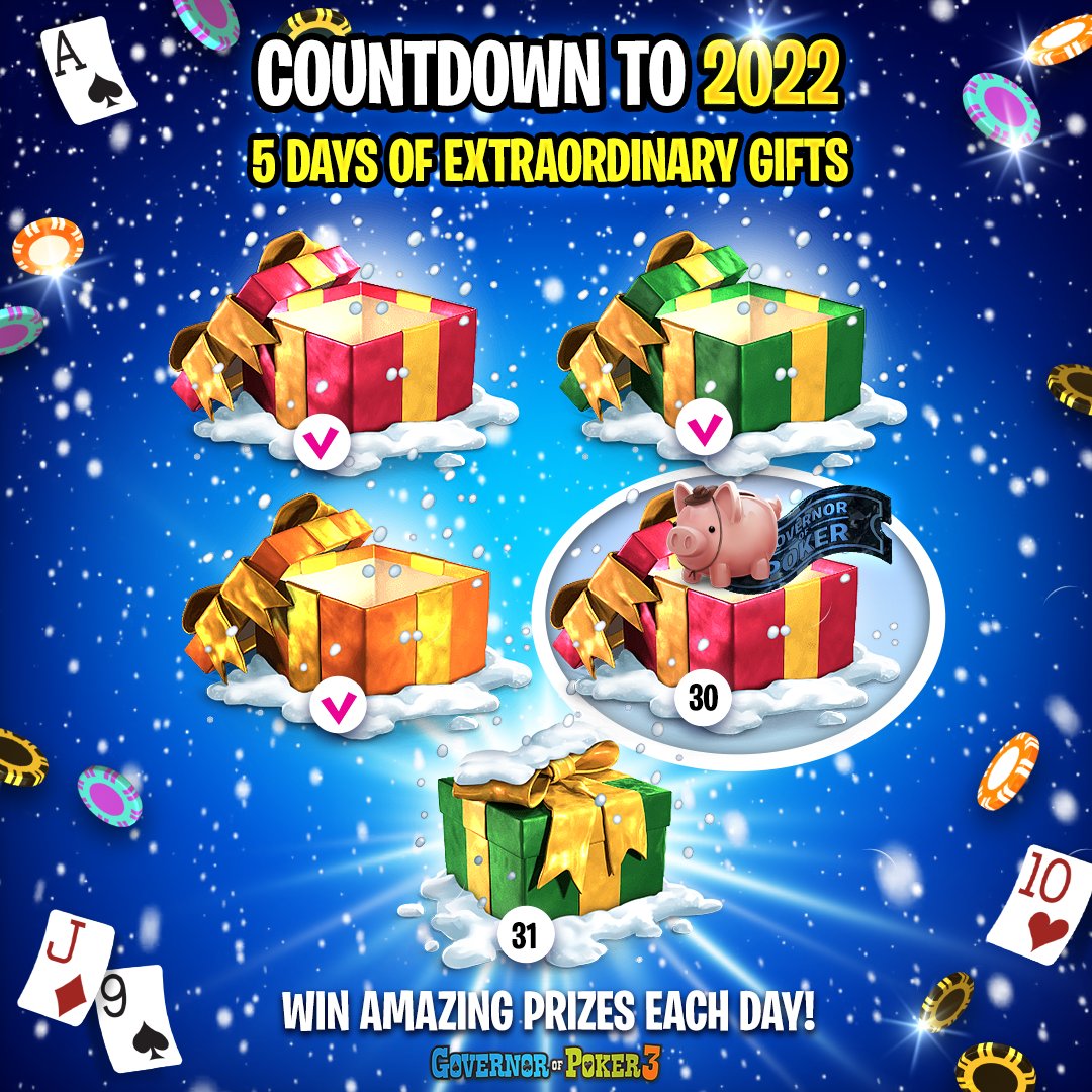 GoP_3's tweet photo. 🎆 Countdown 2022 - DAY 4 🎆

Every year at GOP we all make new friends. Take this opportunity to send your Poker Friends a message to wish them a fabulous and full of chips 2022.  

THE PRIZE: 🐷 Piggy Token + 🎟️ Black Ticket https://t.co/PJNilQqw1X