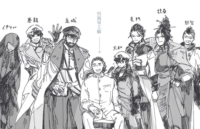 お題22:おふね達の身長もしくは体格差がわかるショット

呉とミッチを既に描いていたので、横須賀と川崎を追加してみました。雰囲気で伝われば… 