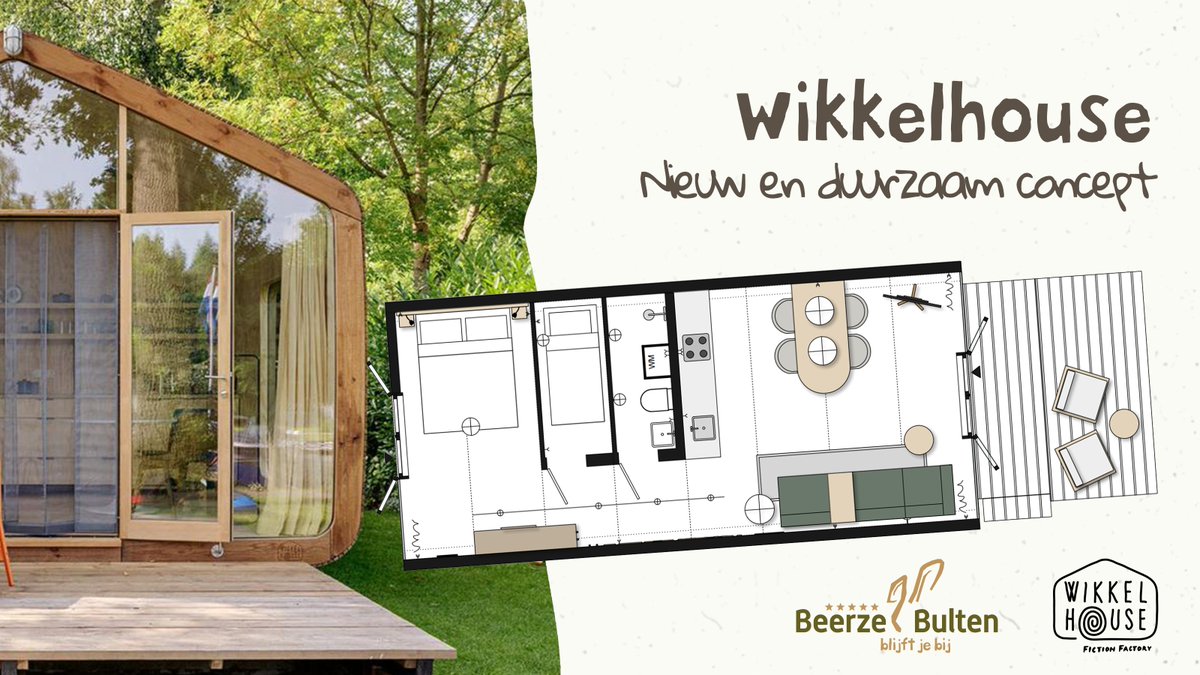 BeerzeBulten's tweet photo. Nieuw: 𝐖𝐈𝐊𝐊𝐄𝐋𝐇𝐎𝐔𝐒𝐄𝐒 🌿🏡
Medio 2022 worden er bij Beerze Bulten 7 #Wikkelhouse vakantiehuisjes gerealiseerd: 5 grote varianten en 2 compactere (Bear). Een nieuw duurzaam concept.
👉 De Wikkelhouses zijn vanaf nu boekbaar. Meer informatie: https://t.co/Cs9J7c6mm9 https://t.co/xvzPkZUA9v