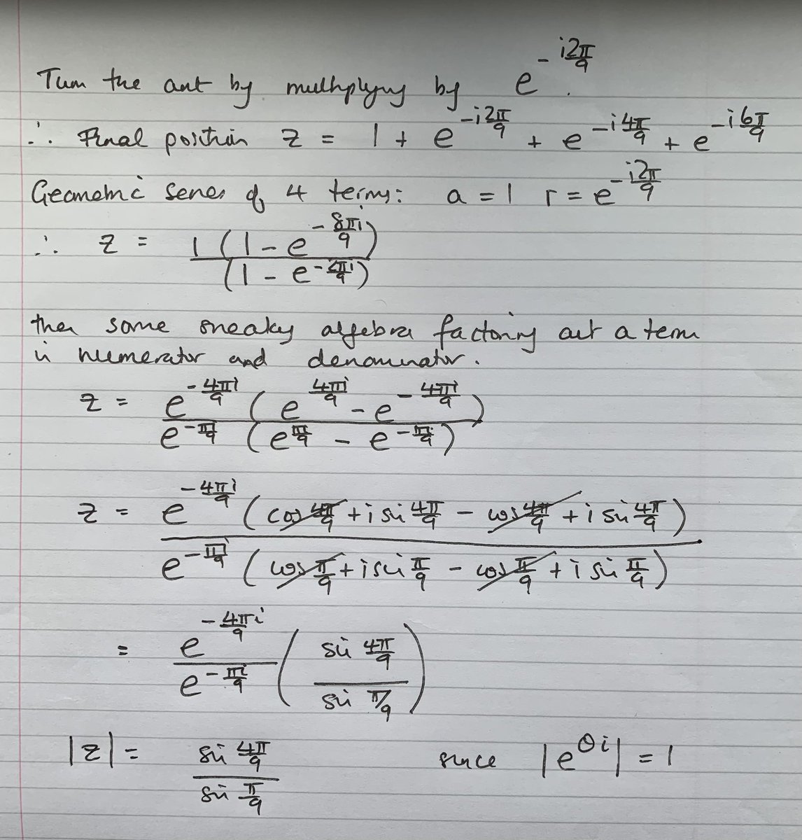 CubbonSue's tweet photo. @Kwikwtd1954T @tm_maths My method like David’s but different notation. https://t.co/4g56iAWYRS
