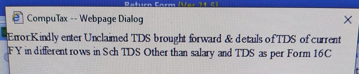 Vvkjindal's tweet photo. @IncomeTaxIndia
@Infosys

Again new error in new income tax portal,
It is not taking previous year unclaimed tds in current year.
Kindly resolve it. https://t.co/V7wLDiCh3n