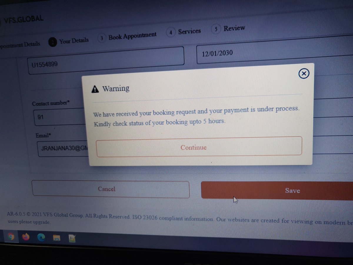 JoshiLaveena's tweet photo. @vfsglobalcare @VFSGlobal I was trying to book an appointment for Germany short term visa, but somehow payment link got timeout and when we are retry to book appointment it's giving me error and we don't see appointment confirmation in dashboard nor in my email.Please help me out https://t.co/lyeyytq2ra