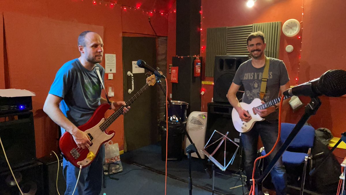 donkeybox's tweet photo. We had our only rehearsal of 2021 in November earlier this year. And what a rehearsal too. It all came together like we had never been apart. Videos of some songs coming up soon! https://t.co/XA1dhbI5N5