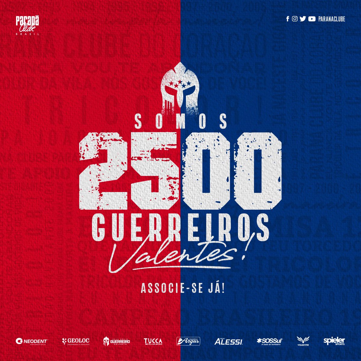 ParanaClube's tweet image. Voltamos a atingir 2.500 Associados! 
Mais de 500 novos Guerreiros em um mês!
Quantos Associados conseguiremos? 
3.000, 5.000 ou até 10.000? 
Apenas R$ 19,89 por mês no valor mais acessível!!

ASSOCIE-SE JÁ! 🔴🔵
bit.ly/sejasocioguerr…

#paranaclube 
#guerreirovalente