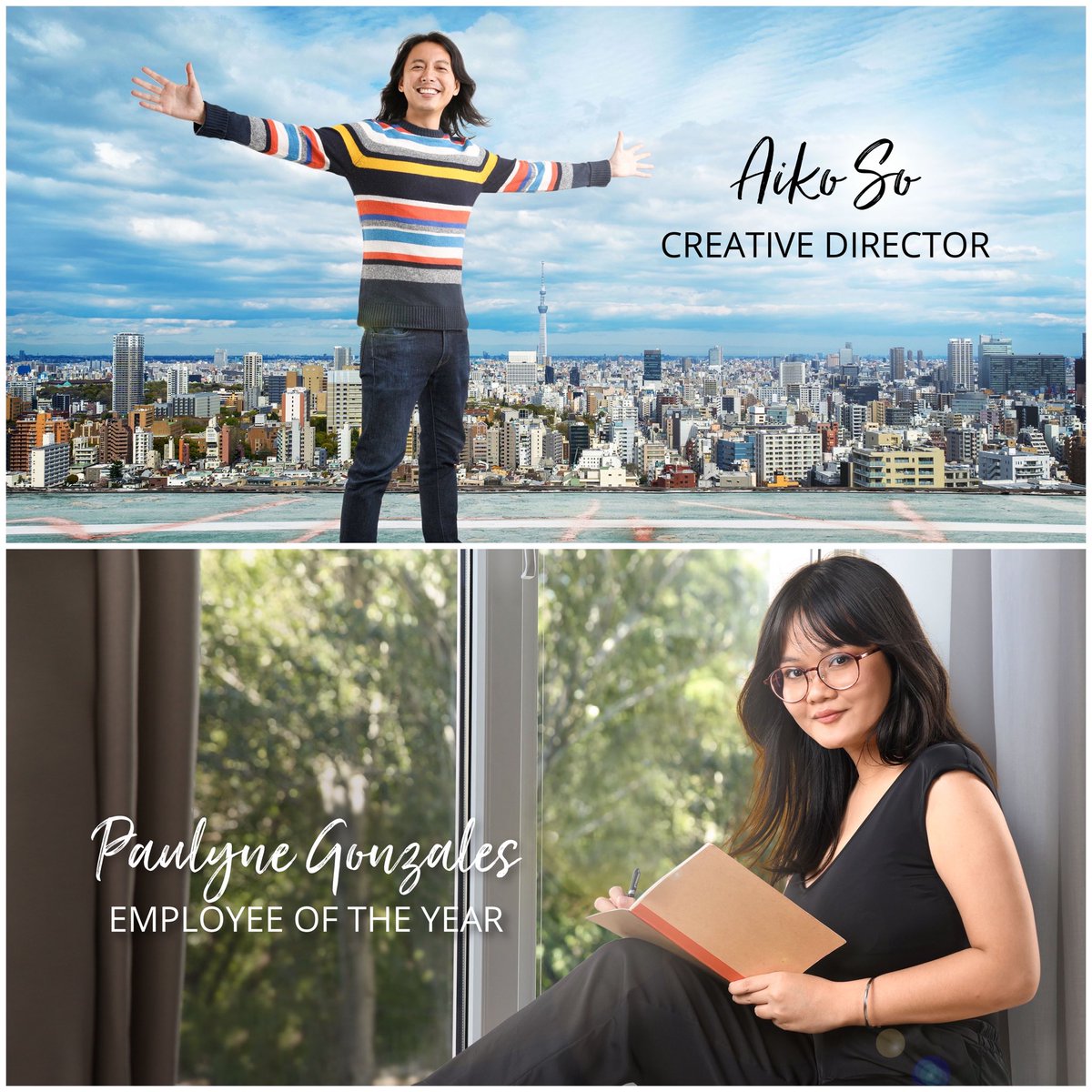 PCandV's tweet photo. 2021 Wrap-up: Aiko So joins PC&amp;V as Creative Director for all major accounts. Meanwhile, Senior creative Paulyne Gonzales is awarded Employee of the Year. https://t.co/0HQs95ncTo
