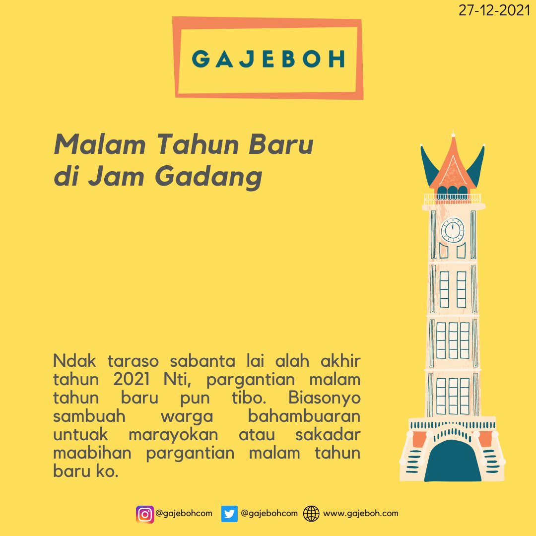 gajebohcom's tweet photo. Lah tau barito iko kan? Akses ka jam gadang dibateh yo, siap-siap macet. https://t.co/zShKNQBWzB