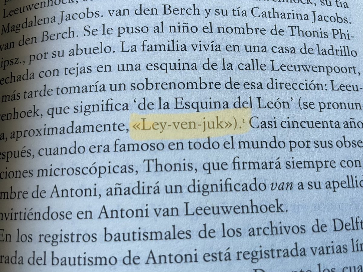 smestref's tweet photo. Leeuwenhoek se pronuncia, aproximadamente, “Ley-ven-juk”- in El ojo del observador, Laura J. Snyder 2017 #RedBioGeo https://t.co/RvTBMgXbgT